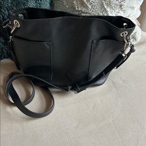 Steve Madden Sammy Small Faux Leather Black Bucket Bag / Tote Shoulder Bag Purse